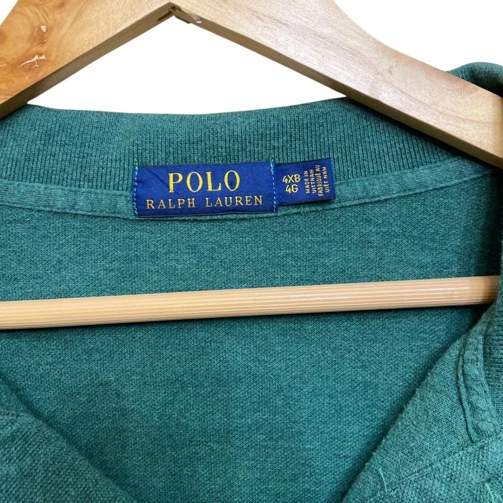 Polo Ralph Lauren Mens 4XB Green Heather Short Sleeve Cotton Pique Polo Shirt